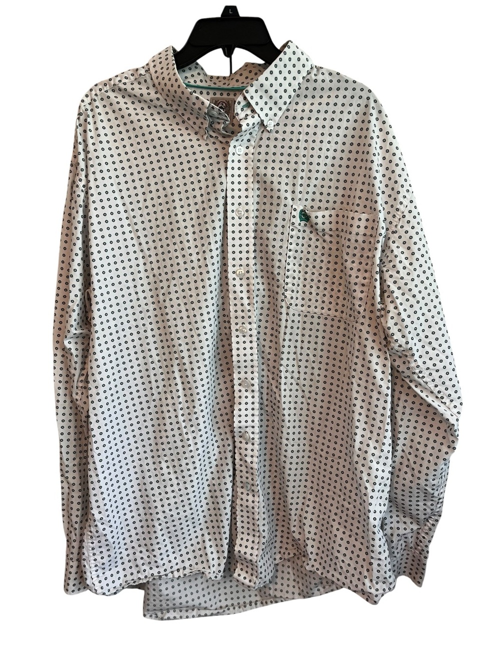 Cinch Men’s XL White Geometric Print Button Down Western Shirt Long Sleeve